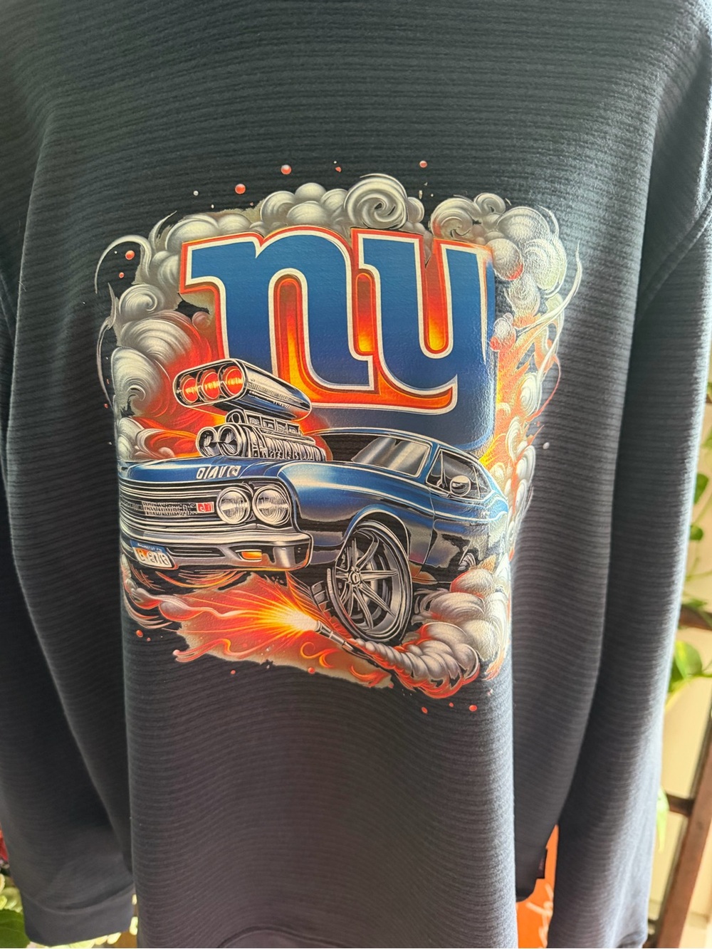 Giants Navy Sweatshirt with Blue and Orange Graphic